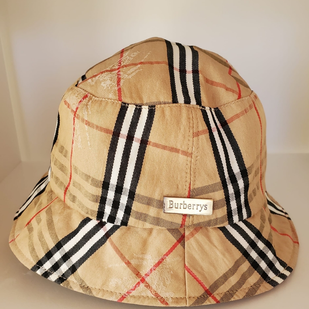 Burberry Nova Check Bucket Hat With Equestrian Prints - Picture 1 of 10